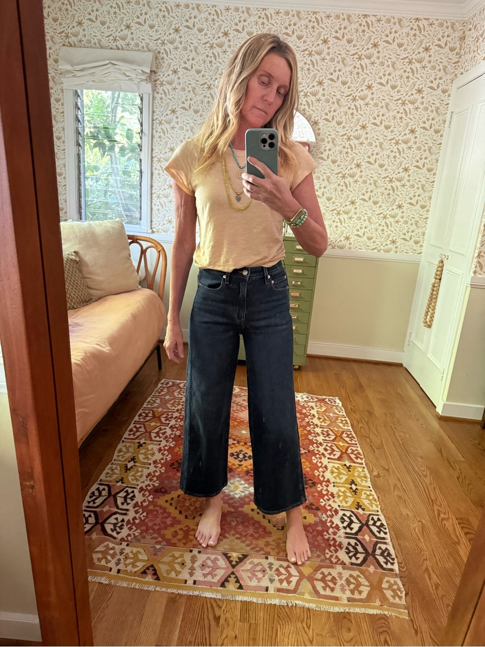 Apiece Apart Dark Blue Wide-Leg High-Rise Jeans - Picture 5 of 7